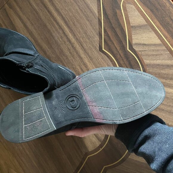 Dune London Black Suede Boots with Gold Buckles - Size 9.5 - Picture 4 of 5